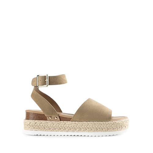 DREAM PAIRS Women's Platform Espadrilles Casual Ankle Strap Wedge Sandals Comfortable Dressy Summer Shoes,Size 8.5,Taupe-Nubuck,SDPW2359W - Thumbnail 4