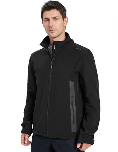 DURAWERK Softshell Jacket Mens Fleece Jacket Water Resistant Jackets Work Jackets for Men Tactical Jacket Windbreaker - Thumbnail 4