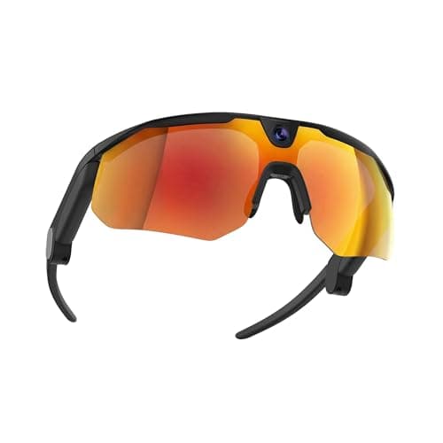 BleeqUp Ranger 4-in-1 Sport Camera Glasses, 16MP 1080P 120FOV Camera Glasses with EIS, Lightweight Sport Sunglasses with AI Video for Outdoor Cycling Hiking (Black)