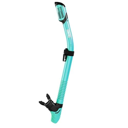 Aegend Diving Dry Snorkel for Adult & Youth - Foldable Snorkeling Gear with Top Dry Valve, Perfect for Snorkeling, Freediving, Swimming and Scuba Diving (Cyan)