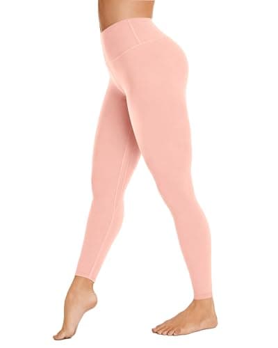 Buttery Soft High Waisted Women's 7/8 Athletic Workout Leggings Blush Pink