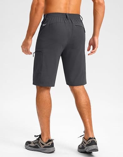 Pudolla Men's Hiking Shorts 11" Lightweight Cargo Work Shorts for Men Summer Travel Golf Casual Outdoor with 5 Pockets(Deep Grey X-Large) - Thumbnail 3