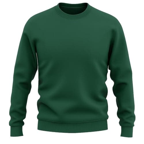 ClassExceed Men’s Fleece Crewneck Sweatshirt – Premium Cotton-Blend Pullover Sweater – Classic Fit with Ribbed Cuffs & Reinforced Seams – Durable, Wrinkle & Fade Resistant (Hunter Green - Medium) - Image 1