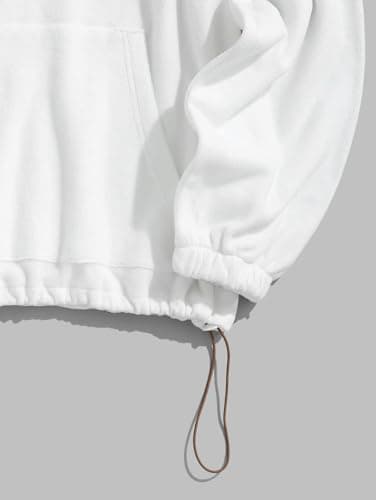 ZAFUL Men's Fluffy Polar Fleece Sweatshirt NEW YORK Embroidery Colorblock Half Zip Unisex Hoodie - Thumbnail 5