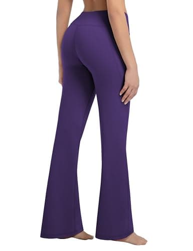 BUBBLELIME 29"/31"/33"/35"/37" Women's Bootcut Yoga Pants Tummy Control Flared with Side Pockets- Bootleg Side Pockets_PURPLISHBLUE XL_29" Inseam - Thumbnail 5