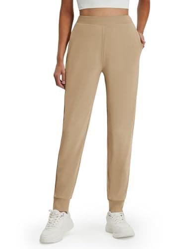 M MAELREG Sweatpants for Women 26"/28"/30" Lighweight Stretch Drawstring Workout Athletic Jogger Pants with Pockets Light Khaki - Image 1
