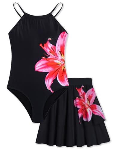 Seanrui Teen One Piece Swimsuits with Skirt 2026 Cute Tankini Bathing Suit for Girls 13-14 Beach Swimwear Cute Swimming Suit for Girls - Image 1