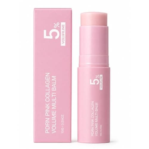 PDRN Pink Collagen Multi Balm Stick – Collagen Plumping Formula with NAD & Vitamin E | Hydrating Non-Greasy Balm for Face Lips Eyes Neck Body, Travel Size 1 Pack - Image 1
