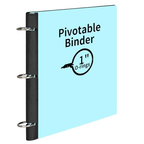 LETVPVOW 360° Pivotable 3 Ring Binder, Soft 1 inch Binders 3 Ring, Flexible Thin Soft Three Ring Binder Fits 8.5" x 11", for Home, School and Office-Blue - Image 1
