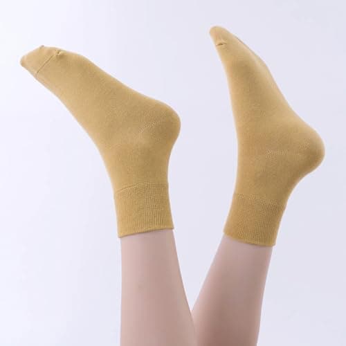 HUGSWEET Thin Soft Cotton Crew Socks for Women Ankle above Bootie Socks Gifts for Women 5-10 Pairs - Thumbnail 2