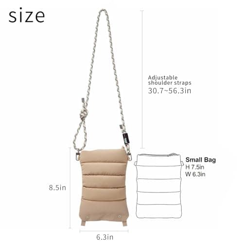 ACUARIO Small Crossbody Bag for Women, Lightweight Nylon Crossbody Bags, Trendy Womens Purse Fashion Sling Bag Handbag for Travel,gym, shopping - Thumbnail 5