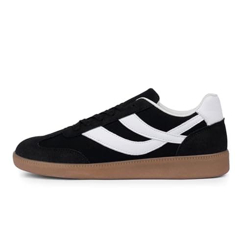 Tigeridea Women Fashion Sneakers Black Flat Comfortable Tennis Shoes for Women Casual Trendy Slip on Walking Shoes Size 6 - Image 1