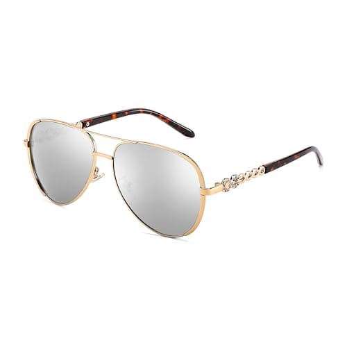 FEISEDY Retro Polarized Pilot Sunglasses for Women 70s Vintage Trendy Shades B4147 - Thumbnail 2