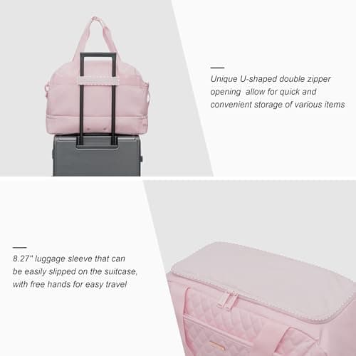 EVERFUN Weekender Bags for Women,Gym Tote Bag with Shoe Compartment for Girls, Perfect for Gym, Yoga, Travel, Camping, Beach, Sports and Daily Commuting - Thumbnail 5