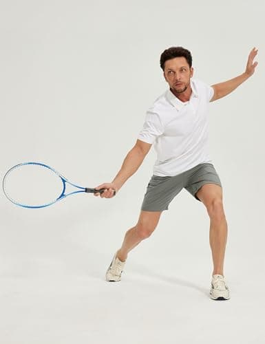 MOURCE Summer Hiking Shorts Men with 5 Pockets - Slim Fit Casual Golf Shorts for Running Fishing, Sage Green - Thumbnail 6