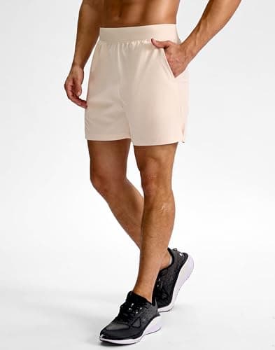 G Gradual Men's Athletic Running Shorts 7"/5"/9" Zipper Pocket Lightweight Workout Gym Quick Dry Shorts Golf Tennis Hiking, 5", Beige, 3X-Large - Thumbnail 3