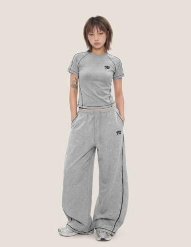 Aelfric Eden Slim Lounge Sets for Women 2026 Summer 2 Piece Matching Sets Two Piece Loungewear Spring Outfits Light Grey Small - Thumbnail 2