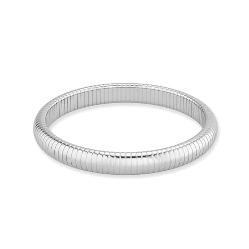 Poaiiu Silver Bracelets for Women Silver Plated Stretch 14mm Snake Chain Bangle Cuff Bracelet Jewelry Gifts for Women - Image 1