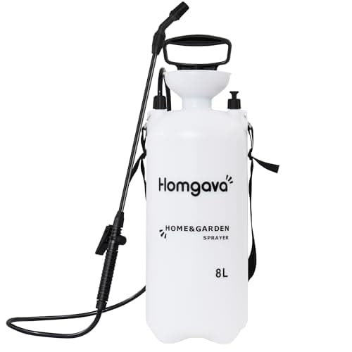Homgava 2.1 Gallon/8L Pump Sprayer, Pressurized Water Spray Bottle with 2 Nozzles, Adjustable Shoulder Strap & Safety Valve, Lawn and Garden Sprayer for Watering, Fertilizing, Cleaning