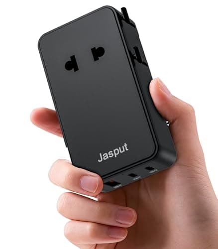 Jasput Universal Travel Adapter, 2026 Ultra-Slim Mini International Plug Adapter with 2 USB-C & 1 USB-A, PD 67W Fast Charging, 1 AC Outlet,Compatible with EU/UK/AU/Asia, Travel Essentials - Image 1