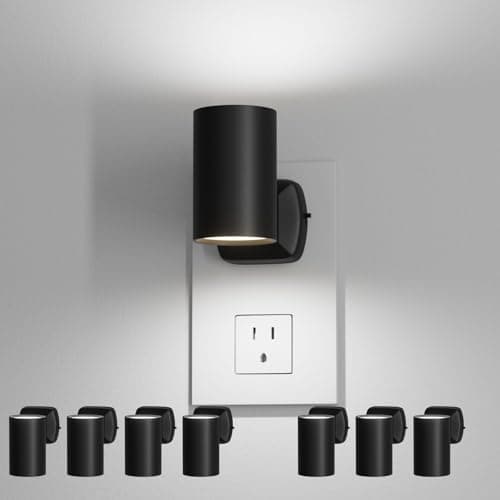 NOVELUX ETL Certified 5700K Night Light, Modern Nightlights Plug in Wall, Dusk to Dawn Sensor LED Night Light, Cool White, Adjustable Brightness, Bathroom Nightlight for Hallway, Stairway, 8 Pack