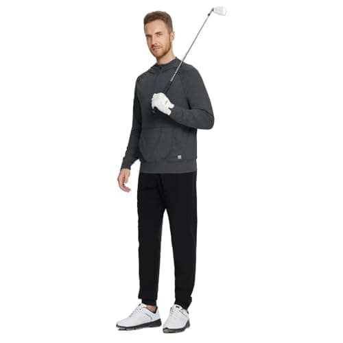 M MAELREG Mens Hoodies Heather Hooded Sweatshirt Performance Athletic Golf Hoodies For Men Quarter Zip Pullover - Thumbnail 2