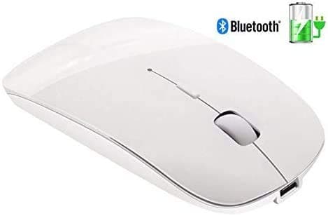 Tsmine Bluetooth Wireless Mouse - Slim Rechargeable, Noiseless Click & 3 Adjustable DPI Levels for Laptop, Tablet, iMac, MacBook Air - White - Thumbnail 2