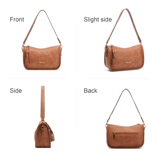 Pemilen Shoulder Bag Handbag for Women, Small, Brown - Thumbnail 3