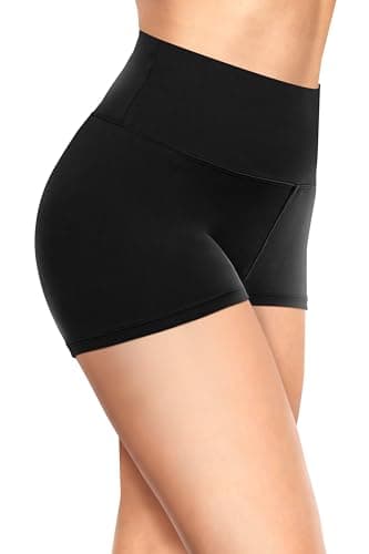 TNNZEET Biker Shorts Women - 8"/5"/3" High Waisted Tummy Control Workout Gym Spandex Booty Yoga Volleyball Shorts A-Black - Image 1