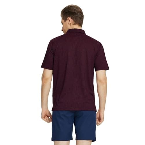 M MAELREG Golf Polo Shirts for Men Dry Fit Casual Performance Moisture Wicking Mens Polo Shirts Short Sleeve Red - Thumbnail 4