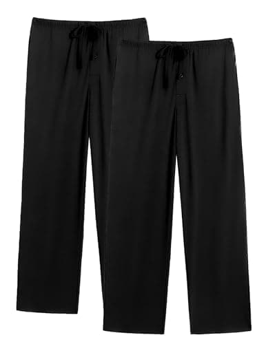 Ekouaer 2 Pack Mens Pajama Pants Long Pjs Bottoms Soft Sleepwear Bottoms with Pockets Drawstring All-match Lounge Pants S-XXL - Image 1