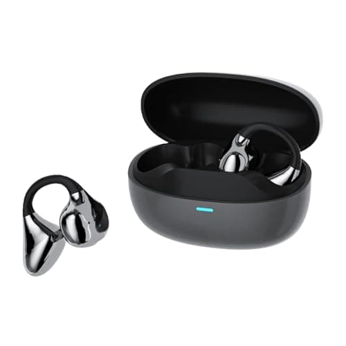 TANALAZ Open Ear Earbuds I5, Bluetooth 6.0 Headphones for Gym & Running, IPX5 Sweatproof, 36H Playtime, Secure Clip-On Fit for Work & Sports (4-Gray) - Image 1