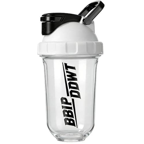 BBIPDDWT 20oz Shaker Bottles for Protein Mixes,with Wire Whisk, Leak Proof Shaker Cups for Protein Shakes and Pre Workout, BPA-Free, Dishwasher Safe (White)