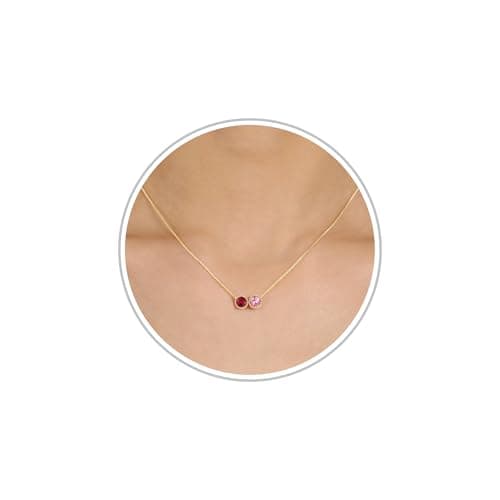 Sistble Ruby Necklace Grandma Mothers Day Wife Gifts July Birth Stone Necklaces October Tourmaline Birthstone Jewelry Birthday Gift Ideas