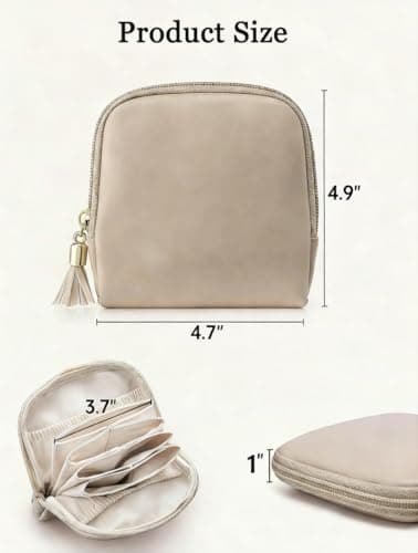 WENICER Small Travel Jewelry Case, Jewelry Pouch Bags with Zipper,Velvet Jewelry Organizer Storage Bag for Bracelet Rings Earring, Valentines Gifts for Women-Cream White - Thumbnail 4