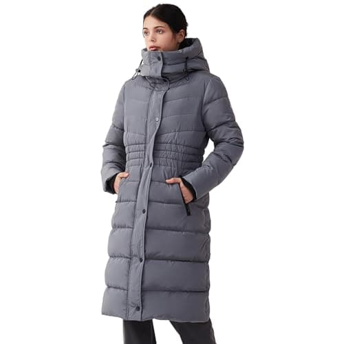 IKAZZ Winter Warm Long Coats, Women's Winter Windproof Down Quilted Outerwear, Thick Parka Design, Water-Repellent and Snow-Proof for Outdoor Adventures, Hooded Plus Size Puffer Jacket, Grey XXL - Image 1