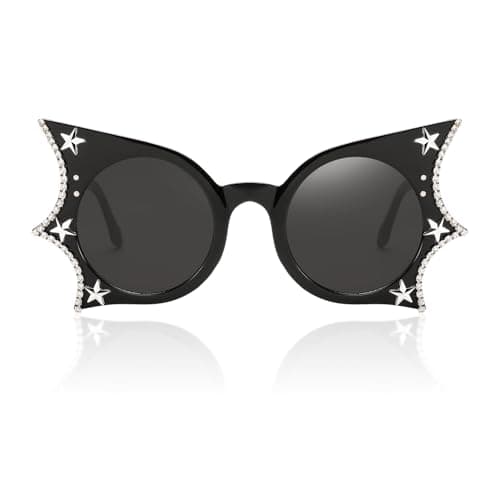 FEISEDY Women Men Funny Sunglasses, Butterfly Shaped Bat Shades for Halloween and Party B4142 - Thumbnail 2
