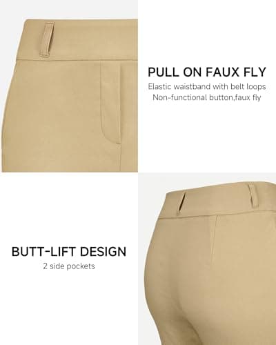 Stelle Women's Dress Pants Stretchy Bootcut Stretch Work Business Casual Office with Pockets Dune Medium - Thumbnail 6