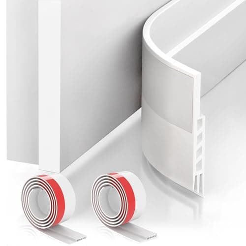 Suptikes 2 Pack Door Draft Stopper，Door Sweep for Exterior & Interior Doors,Door Bottom Seal Dust and Noise Insulation Weather Stripping Draft Guard Insulator, 2" W x 39" L,White - Image 1