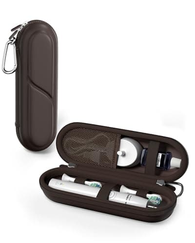 ProCase Toothbrush Travel Case for Oral-B/Oral-B Pro 1000 1500 5000 7000 7500 6000 9600/Philips Sonicare 4100 5100 1100 6100 5300 Oral-B iO Electric Toothbrush Portable Hard Container -Chocolate