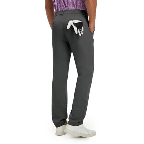 M MAELREG Golf Pants for Men 30-34 Inch Inseam 4-Way Stretch Quick Dry Lightweight Business Casual Golf Pants Dark Grey - Thumbnail 2