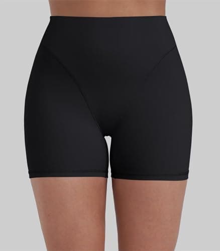 Sunzel Booty Contouring Biker Shorts for Women – High Waist Tummy Control Soft Squat Proof Thong Seams Workout Gym Spandex 4" Inseam Black Medium - Thumbnail 2