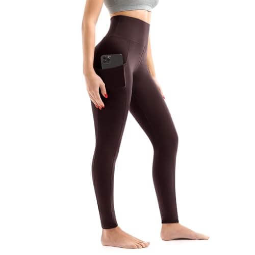 Walifrey Leggings with Pockets for Women, High Waisted Buttery Soft Womens Leggings for Gym Yoga Workout (Brown 4XL) - Image 1