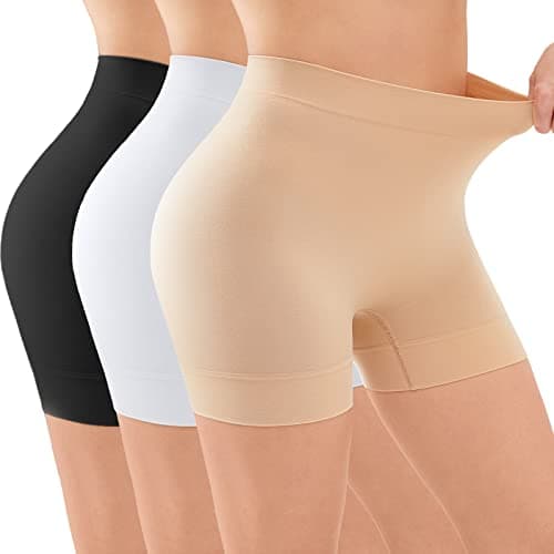 YADIFEN 3 Pack Slip Shorts for Women Under Dress, Anti Chafing Underwear Seamless Shaping Boyshort Panties Comfy Shorts