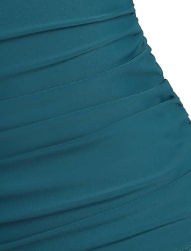 ZAFUL Tankini Swimsuits for Women V Neck Push Up Two Piece High Waisted Swimwear Color Block Tankini Swimsuit Modest Bathing Suit with Shorts (Blue Bloom XL) - Thumbnail 6