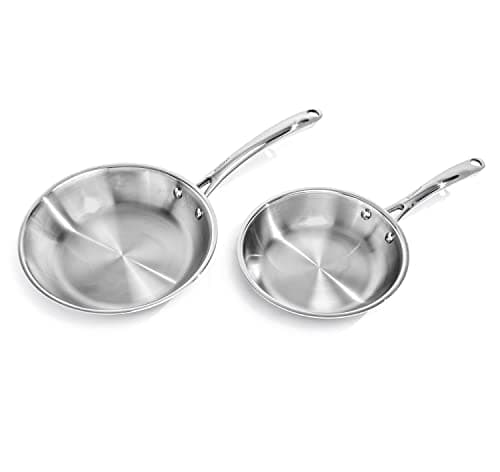 Berghoff Professional 18/10 Stainless Steel Tri-Ply 2Pc Fry Pan Set, 8 Inches, 10 Inches, Induction Cooktop Ready, Fast, Evenly Heat, Oven Safe - Image 1
