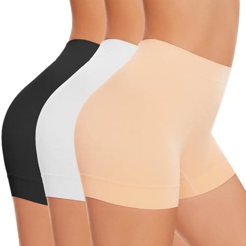 UUMIAER 3 Pack Slip Shorts for Under Dresses, Anti Chafing Women Boyshort Shapewear Yoga Biker Shorts - Image 1