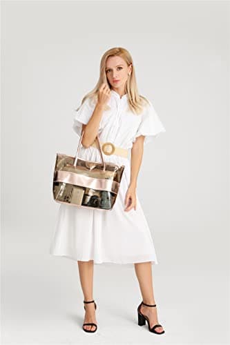 Barabum Classy Waterprof Clear Tote Beach Shoulder Bag for Shopper Work - Thumbnail 2