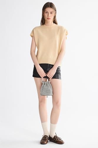 Orolay Women's Lightweight Sweaters Vest Cap Sleeve Crew Neck Knit Tank Tops Summer Going Out Outfits 2026 Trendy Lightkhaki - Thumbnail 4