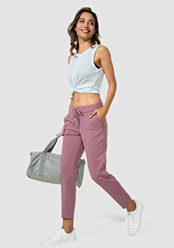 G Gradual Women's Pants with Deep Pockets 7/8 Stretch Sweatpants for Women Athletic, Golf, Lounge, Work (Pink, Small) - Thumbnail 5